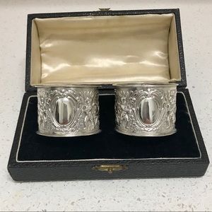 PAIR OF ANTIQUE SILVER NAPKIN RINGS